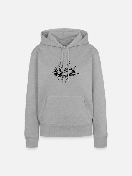 Dornen Kreis - Frauen Premium Bio Hoodie - Grau meliert
