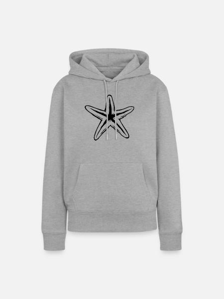 Seestern - Frauen Premium Bio Hoodie - Grau meliert