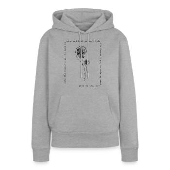 Farn gerahmt schwarz - into the forest - Frauen Premium Bio Hoodie - Grau meliert - Vorne - Selfina (174cm)