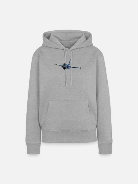 Jet F-16 Fighting Falcon - Frauen Premium Bio Hoodie - Grau meliert