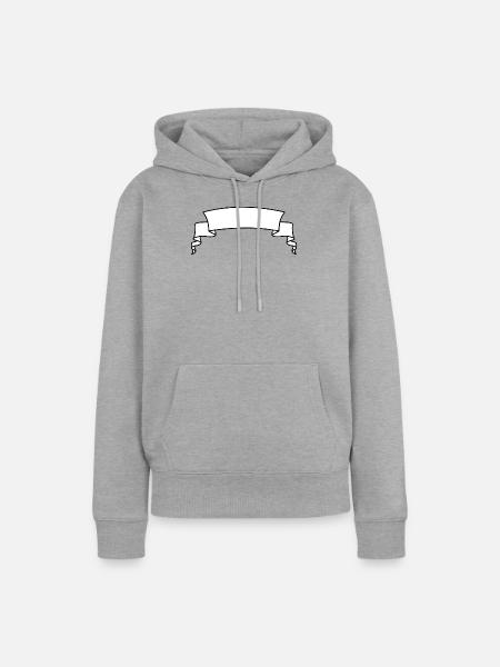 Text Banner weiß - Frauen Premium Bio Hoodie - Grau meliert