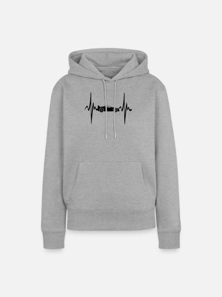 Cardio-Herzfrequenz von Sportwagen - Frauen Premium Bio Hoodie - Grau meliert