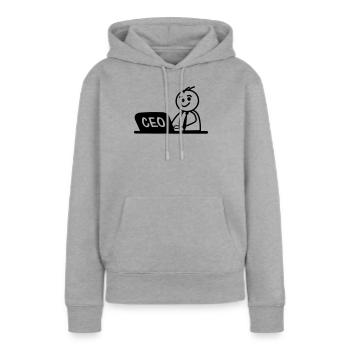 PDG d’ordinateur portable de travail - Sweat à capuche Premium bio Femme - gris chiné - Devant - Selfina (174cm)