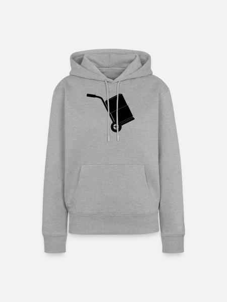Trolley Mover mit zwei Boxen - Frauen Premium Bio Hoodie - Grau meliert