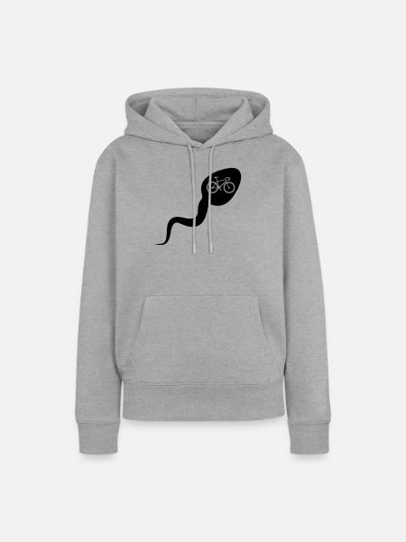 Sperma Sperma Fahrrad - Frauen Premium Bio Hoodie - Grau meliert