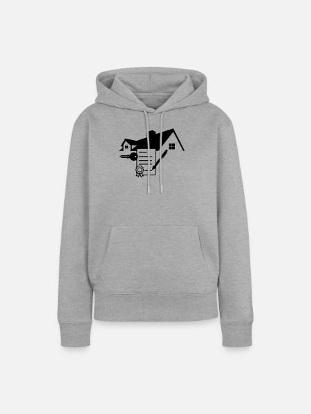Hausvertrag unterzeichnen 1 - Frauen Premium Bio Hoodie - Grau meliert