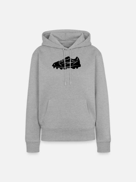 Fußballschuh - Frauen Premium Bio Hoodie - Grau meliert