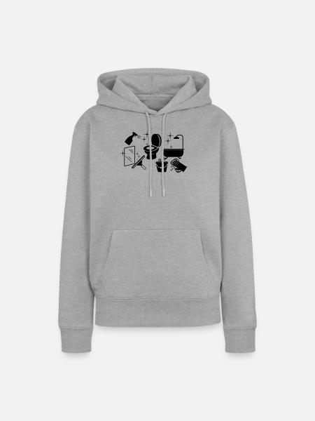 Reiniger 7 - Frauen Premium Bio Hoodie - Grau meliert