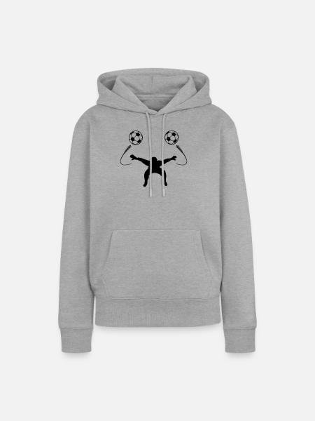 Torwart oder Torwartschattenfigur - Frauen Premium Bio Hoodie - Grau meliert