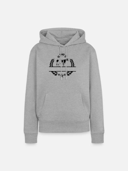 Siegerkuh - Frauen Premium Bio Hoodie - Grau meliert