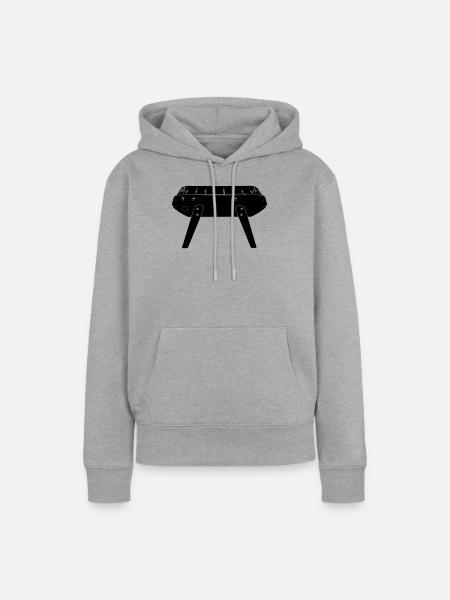 Tisch für Tischfußball - Frauen Premium Bio Hoodie - Grau meliert