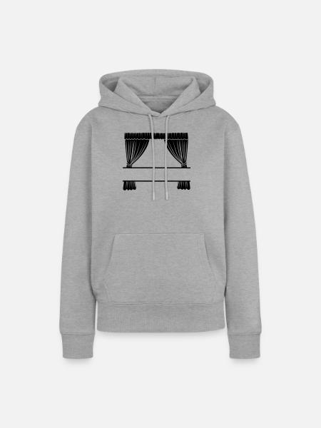 Vorhänge mit Aussparung - Frauen Premium Bio Hoodie - Grau meliert