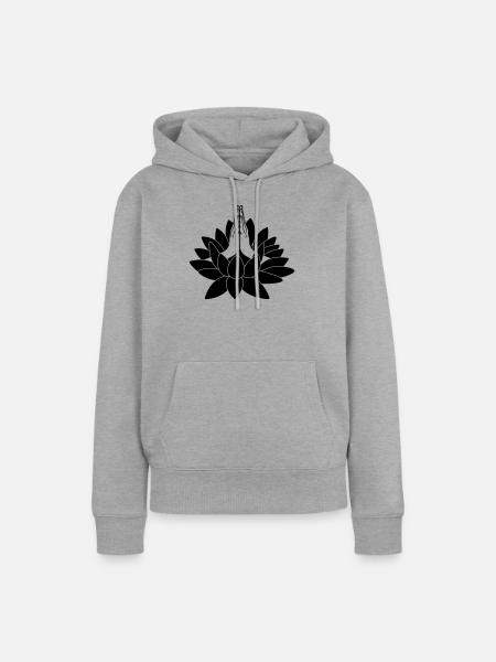 Zwei Hände aus Lotus-Namaste - Frauen Premium Bio Hoodie - Grau meliert