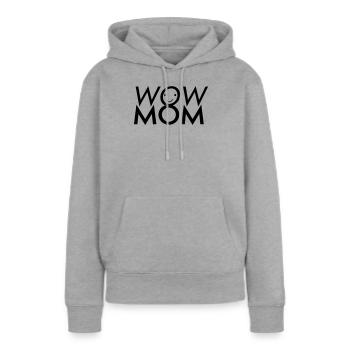 Wow Mom - Frauen Premium Bio Hoodie - Grau meliert - Vorne - Selfina (174cm)