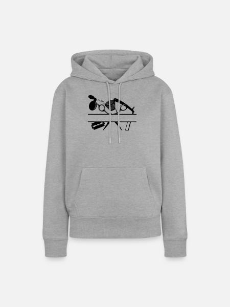 Textbanner für Friseurattribute - Frauen Premium Bio Hoodie - Grau meliert