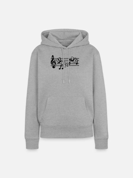 Do re mi - Frauen Premium Bio Hoodie - Grau meliert
