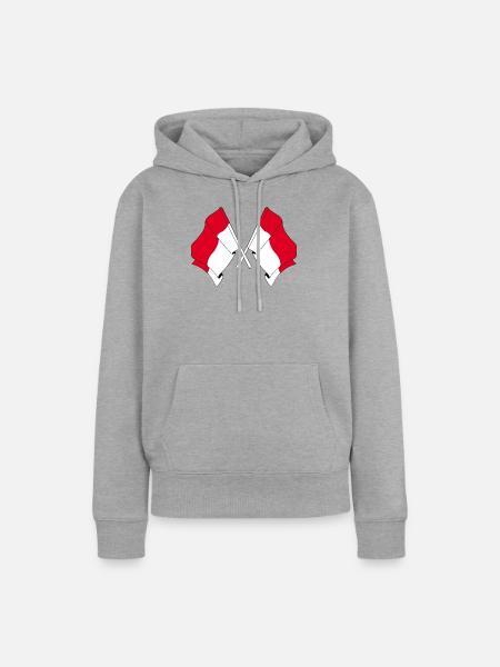 Zwei Flaggen Indonesien - Frauen Premium Bio Hoodie - Grau meliert