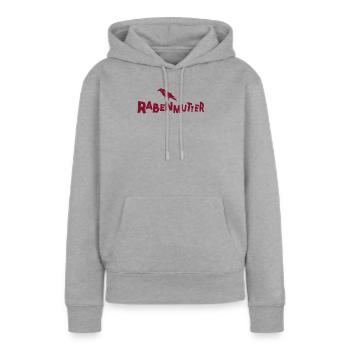Mauvaise mère - mère - maman - maman - corbeau - Sweat à capuche Premium bio Femme - gris chiné - Devant - Selfina (174cm)