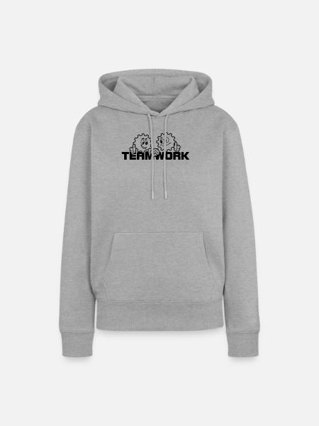 Teamarbeit 3 - Frauen Premium Bio Hoodie - Grau meliert