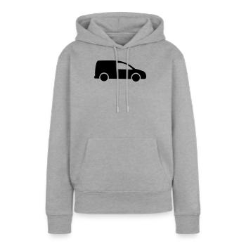 Van Logo Lieferung - Frauen Premium Bio Hoodie - Grau meliert - Vorne - Selfina (174cm)