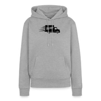 Fourgon transporteur - Sweat à capuche Premium bio Femme - gris chiné - Devant - Selfina (174cm)