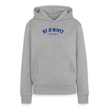 St. Moritz - Suisse - Switzerland - Swiss - Women’s Premium Organic Hoodie - heather grey - Front - Selfina (174cm)