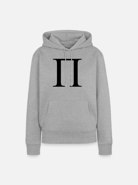 pi greek - Frauen Premium Bio Hoodie - Grau meliert