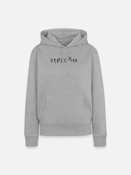 vibecoder_mono Glitch - Frauen Premium Bio Hoodie - Grau meliert