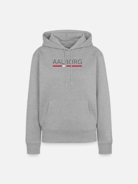 Aalborg - Denmark Flag - Dänemark - Frauen Premium Bio Hoodie - Grau meliert