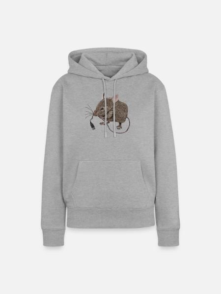 USB-Maus - Frauen Premium Bio Hoodie - Grau meliert