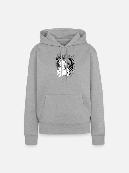 Afro-Chic-Vecter-Kunst - Frauen Premium Bio Hoodie - Grau meliert