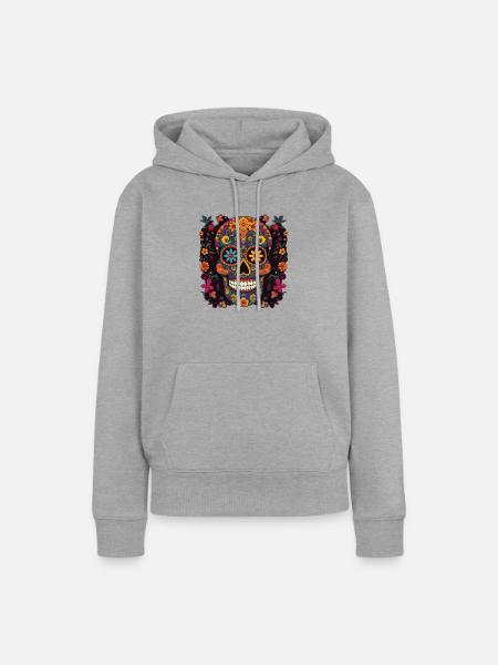 Fiesta Skelett - Frauen Premium Bio Hoodie - Grau meliert