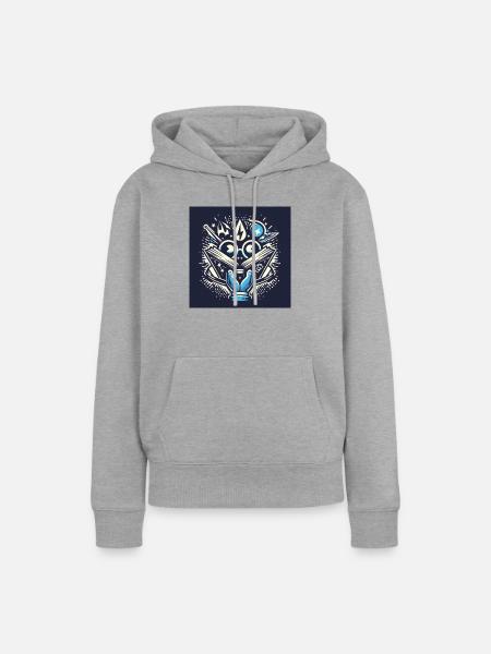 Magic world - Frauen Premium Bio Hoodie - Grau meliert