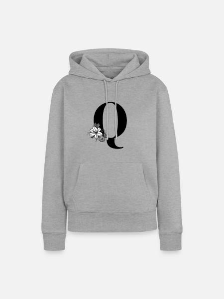 Buchstabe Q - Frauen Premium Bio Hoodie - Grau meliert