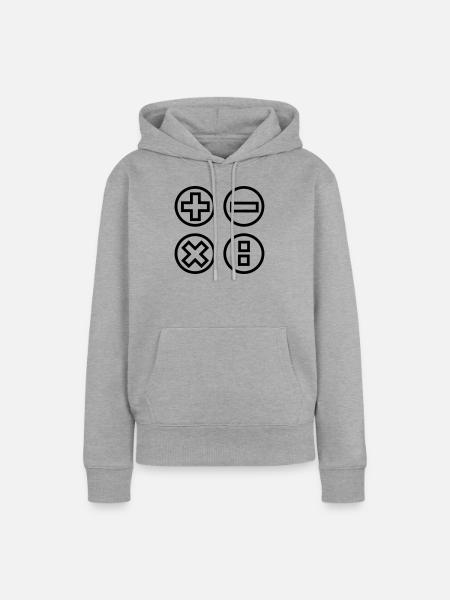 Logo mit vier Emblemen berechnen Schattenbild - Frauen Premium Bio Hoodie - Grau meliert