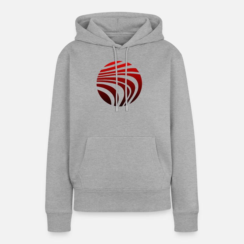 Psychedelic Pattern Red Black Gradient - Women’s Premium Organic Hoodie - heather grey