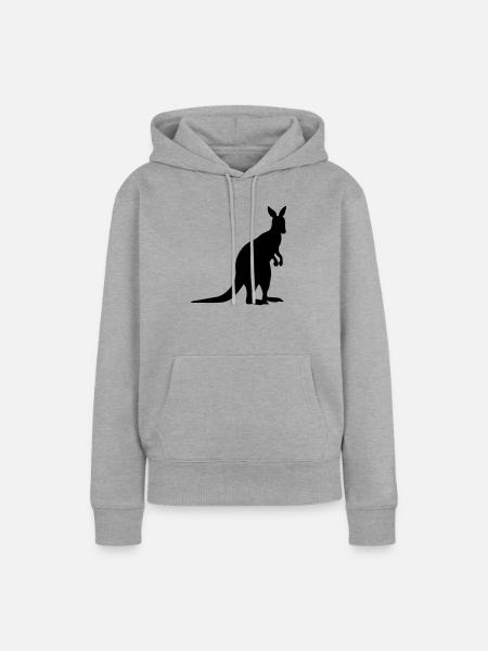 kangaroo animal - Frauen Premium Bio Hoodie - Grau meliert