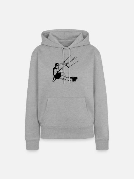 Kitesurfing - Frauen Premium Bio Hoodie - Grau meliert