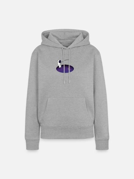 Weltraumfischer - Frauen Premium Bio Hoodie - Grau meliert