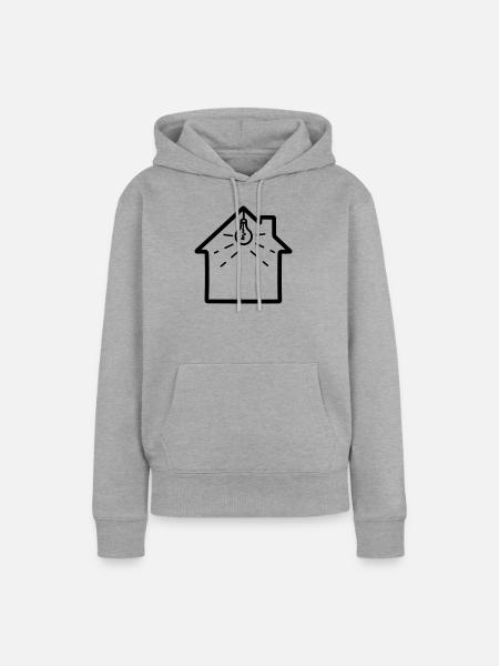 Elektrikerbeleuchtung im Haus - Frauen Premium Bio Hoodie - Grau meliert
