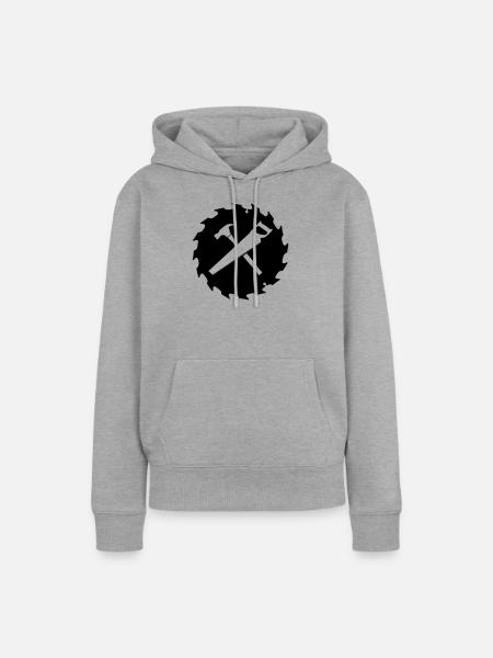 Transparenter geschnittener Sägeblattschreiner - Frauen Premium Bio Hoodie - Grau meliert