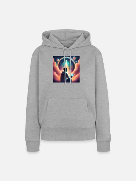 Die zukünftige Meditation vorhersagen - Frauen Premium Bio Hoodie - Grau meliert