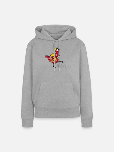 RIKELS Design: Erstklässler Schulstarter 2026 - Frauen Premium Bio Hoodie - Grau meliert