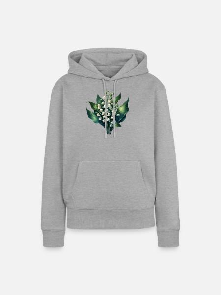 Maiglöckchen - Frauen Premium Bio Hoodie - Grau meliert