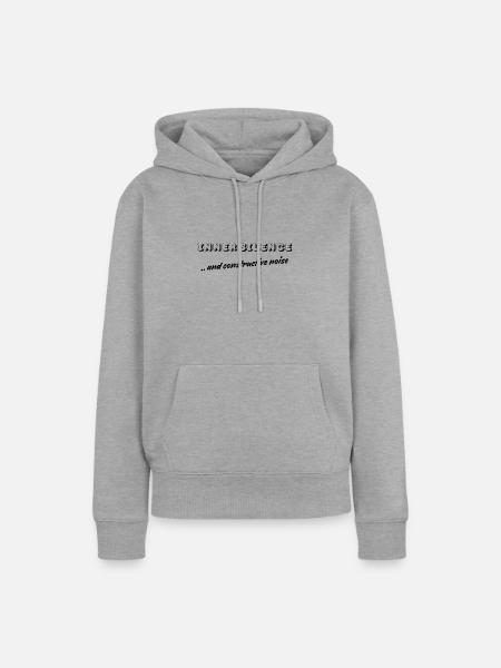 Innere Stille | Konstruktives Rauschen - Frauen Premium Bio Hoodie - Grau meliert