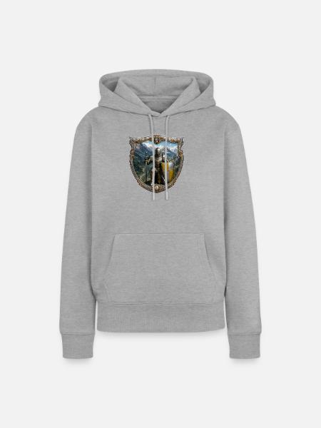 Ein Ritter vor dem Hintergrund seines Königreichs - Frauen Premium Bio Hoodie - Grau meliert
