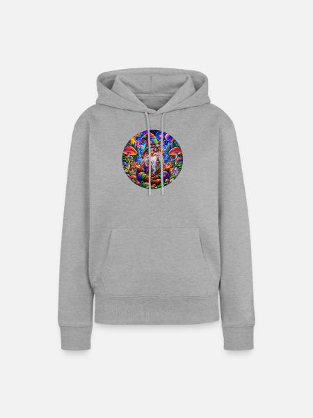 Zwerg - Frauen Premium Bio Hoodie - Grau meliert