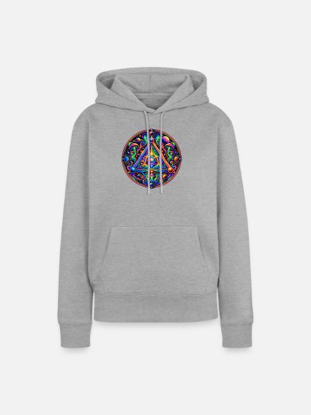 Tetraeder - Frauen Premium Bio Hoodie - Grau meliert