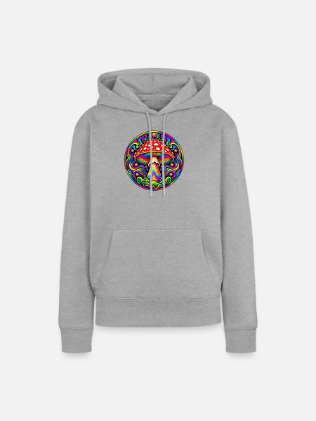 Fliegenpilz - Frauen Premium Bio Hoodie - Grau meliert