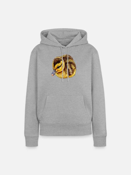 Stolze Entenmama Flauschiges Entenküken - Frauen Premium Bio Hoodie - Grau meliert